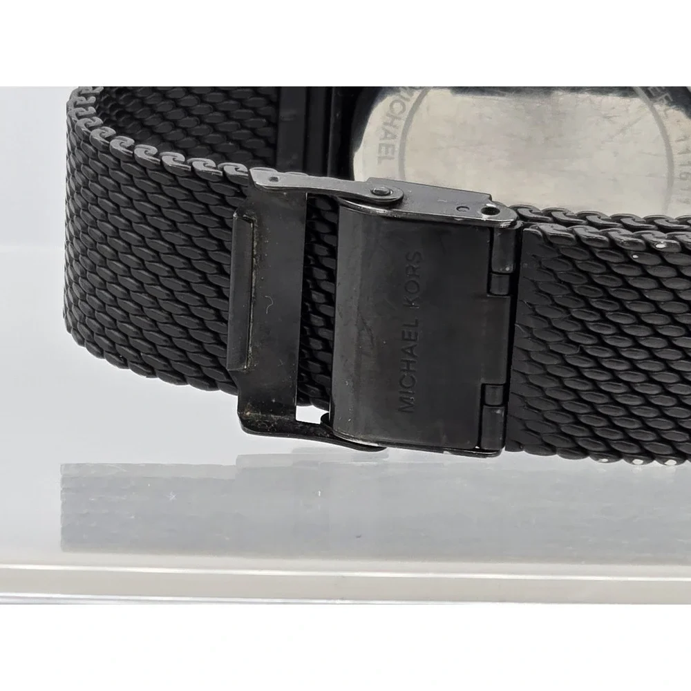 Michael Kors MK-8504 Jaryn Black Mesh Steel‎ Mens Watch - NEEDS BATT See Pics!